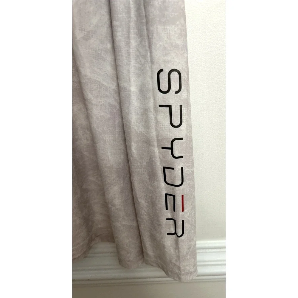 Spyder Swim Rash Guard Surf Shirt Men's Sz XL Gray L/S UPF 50+ Logo Spell Out